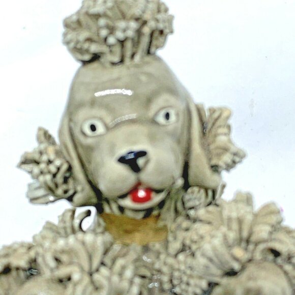 Vintage Ceramic Spaghetti Standard Poodle Figurine Begging for a Treat MCM - Picture 12 of 12
